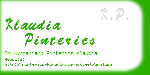 klaudia pinterics business card